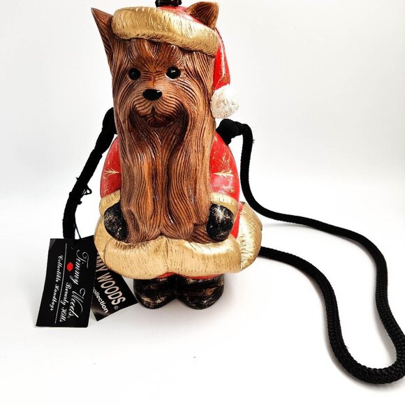 Timmy Woods Santa Dog Yorkie Limited Edition Miniaudiere Bag - Picture 2 of 10